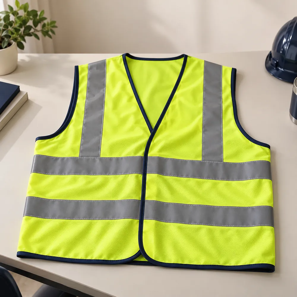 Gilet ad alta visibilità — Tessuto fluorescente e bande riflettenti